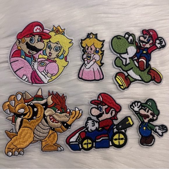Other - 6 super mario iron on patches